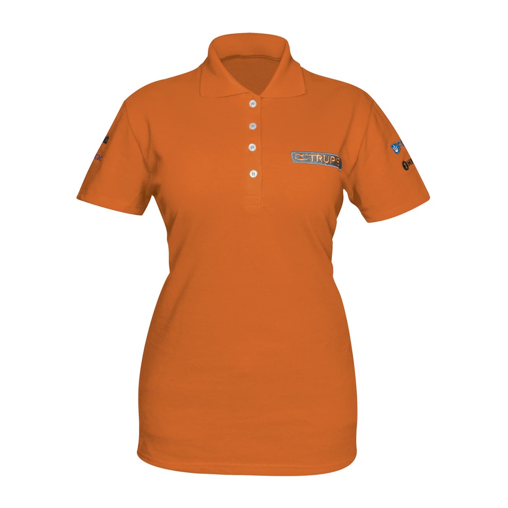 Playera tipo polo naranja, para dama, talla CH, Truper
