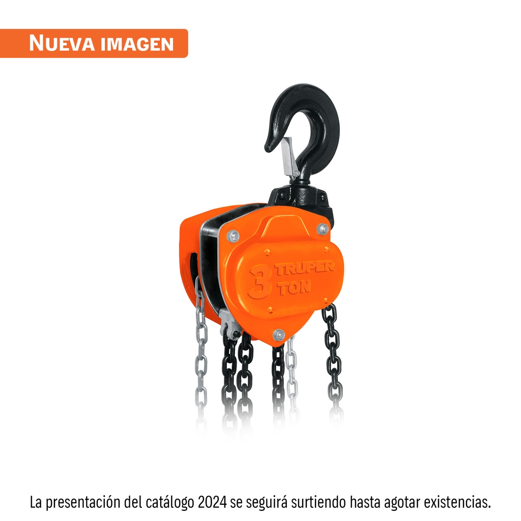 Polipasto de cadena de 3 ton, Truper