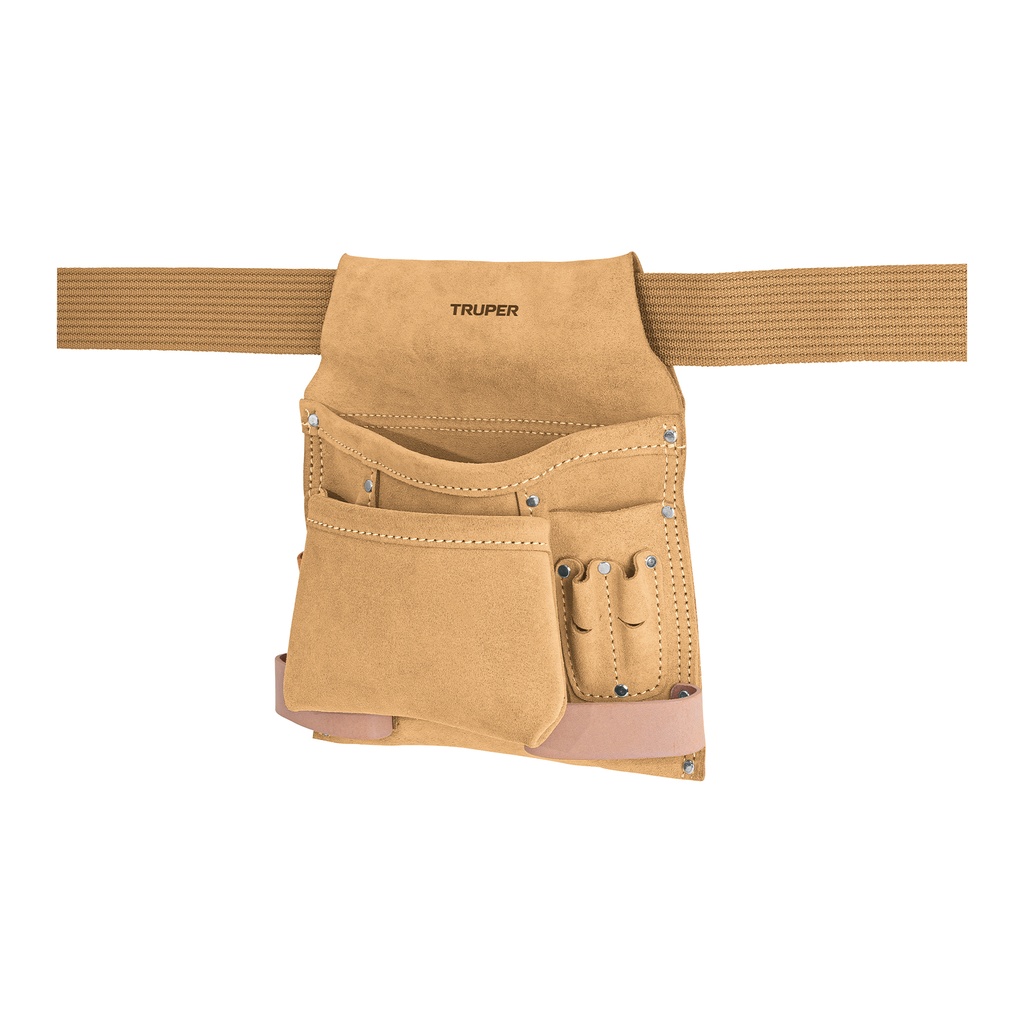 [T11533] Porta herramientas de carnaza con 10 compartimentos, Truper