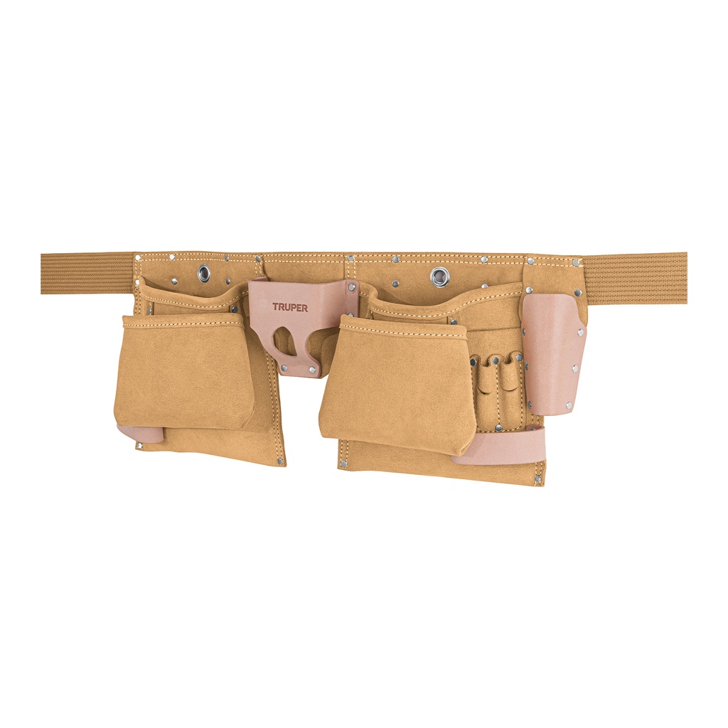 [T11537] Porta herramientas de carnaza con 13 compartimentos, Truper