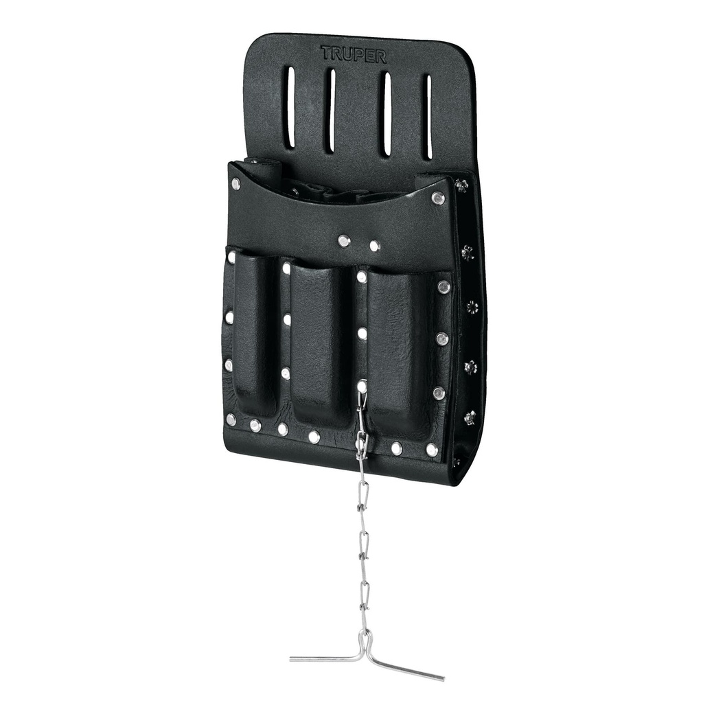 [T11514] Porta herramientas de cuero con 11 compartimentos, Truper