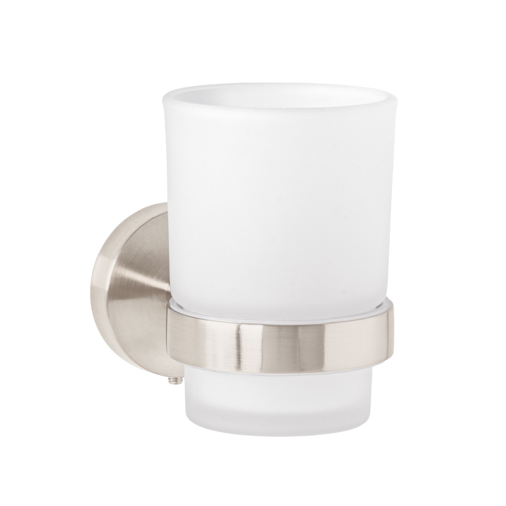 Portavaso cepillero satín con vaso de vidrio, Foset Túbig - Pag 483