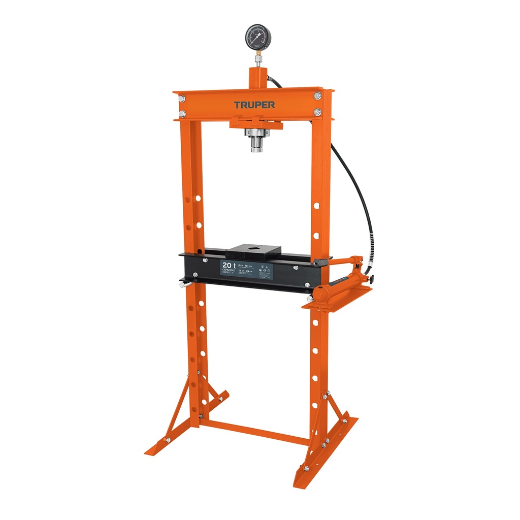 Prensa hidráulica tipo 'H' de 20 ton, con pistón, Truper