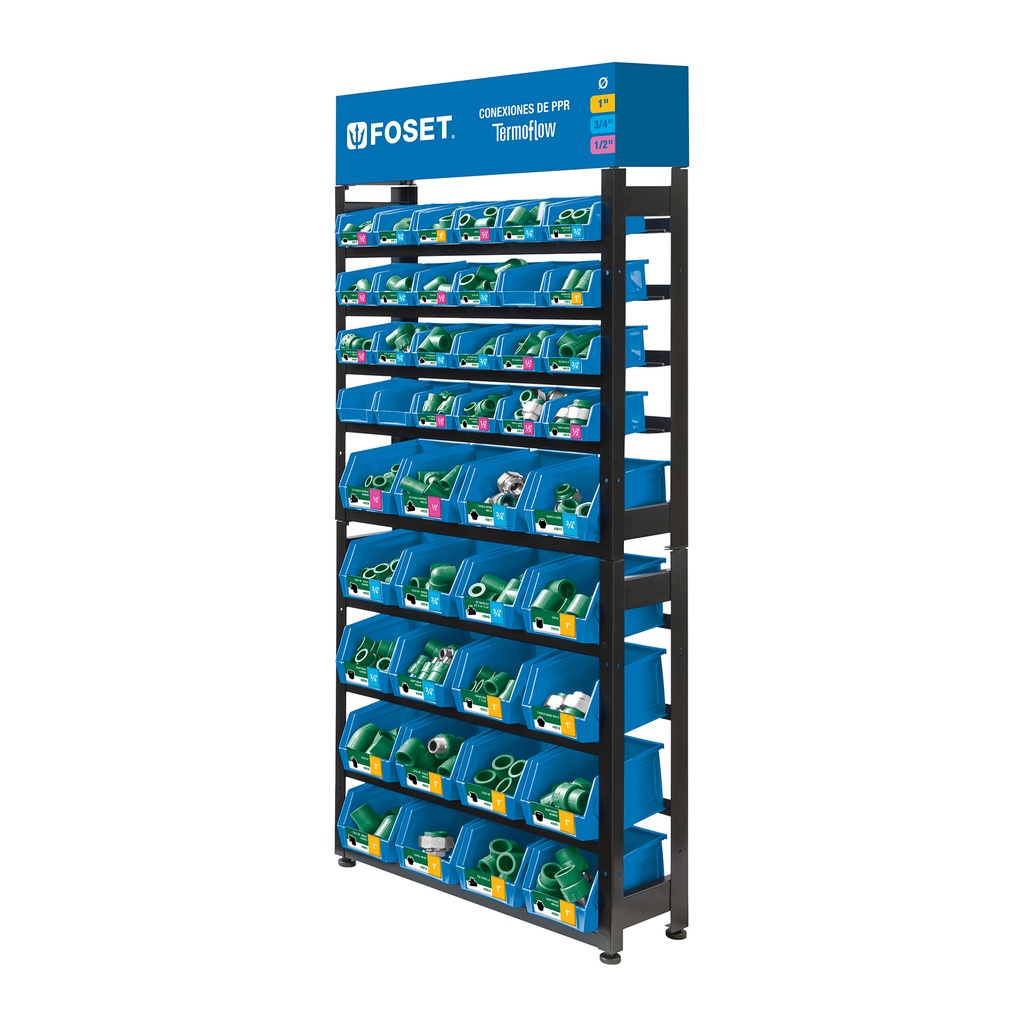 [T55861] Rack con conexiones de PPR, Foset