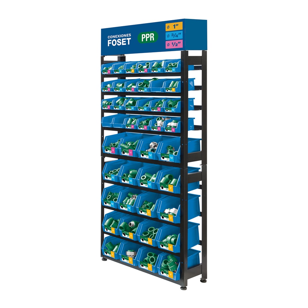 [T55861] Rack con conexiones de PPR, Foset