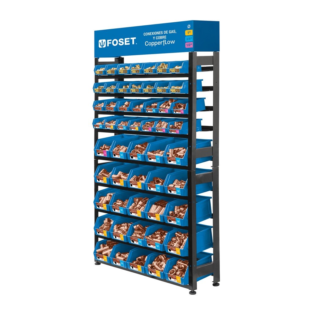 [T55860] Rack con conexiones de cobre y gas, Foset
