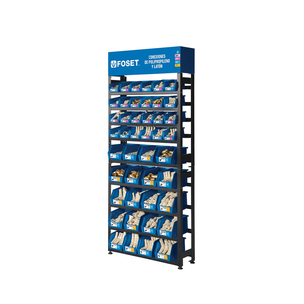 Rack con conexiones para manguera de PP, Foset - Pag 547