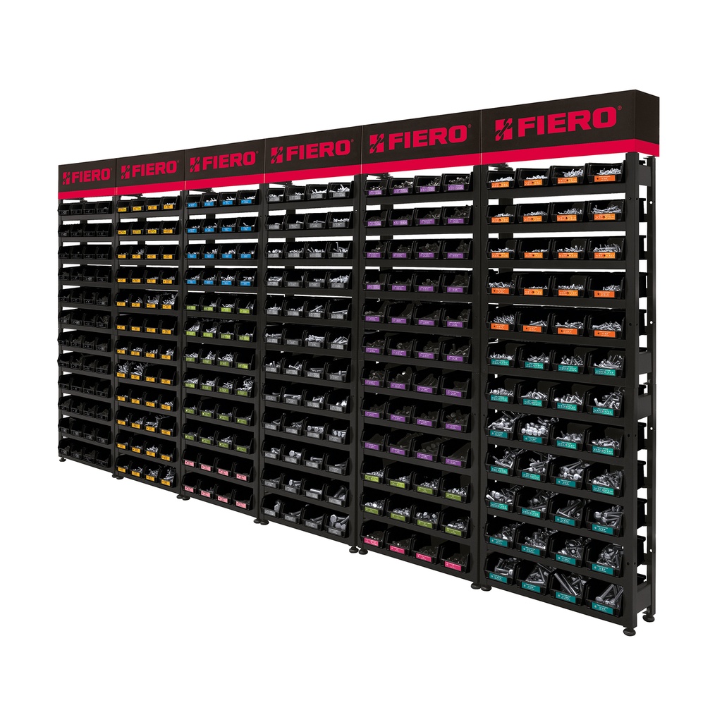 Rack modular con tornillos, 288 gavetas