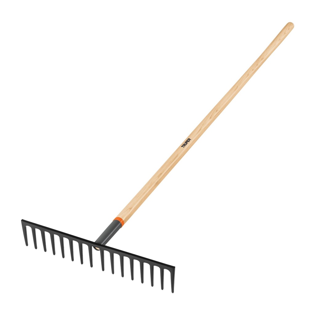 Rastrillo recto reforzado, 16 dientes, mango de 60', Truper