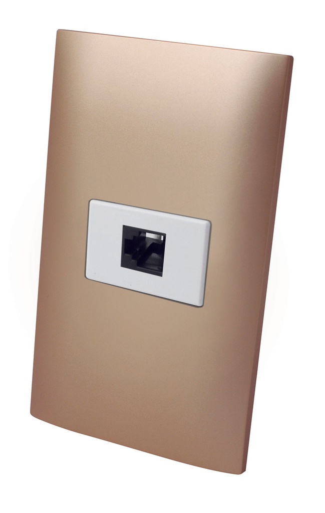 Receptáculo telefónico con placa plástica - Champagne - Linea ALTIMUS