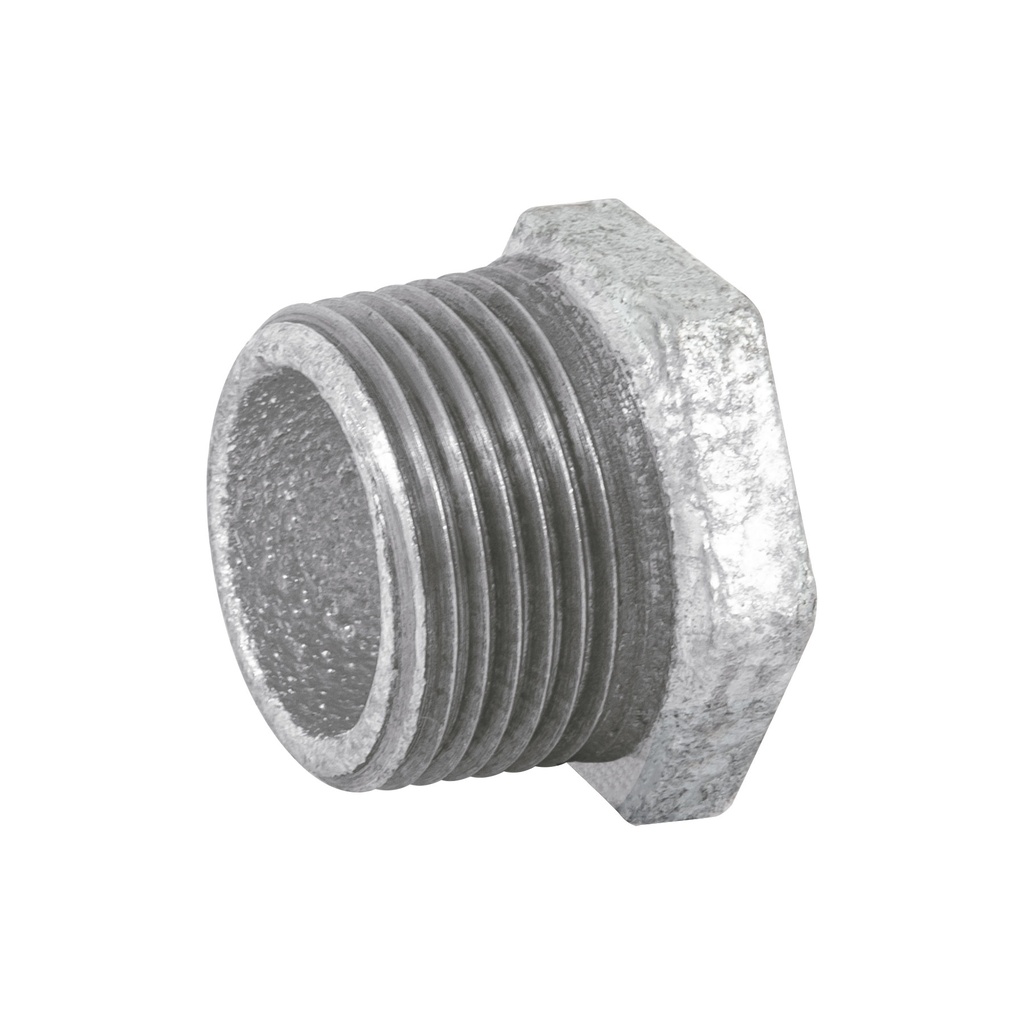 Reducción bushing acero galvanizado 3/4 x 1/2', Foset - Pag 535