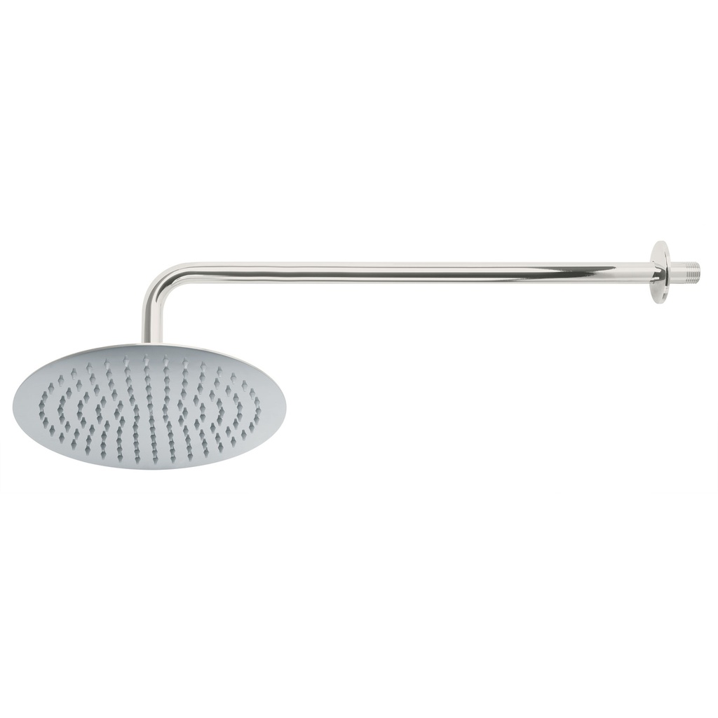 Regadera cromo 10' plato redondo delgado con brazo, Riviera - Pag 493