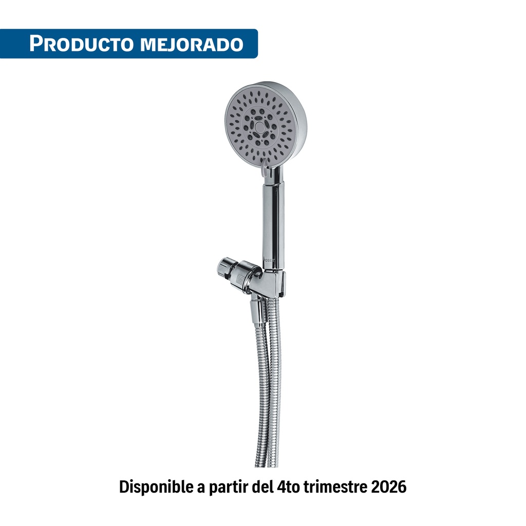 Regadera cromo de teléfono 4' con soporte, Foset Element