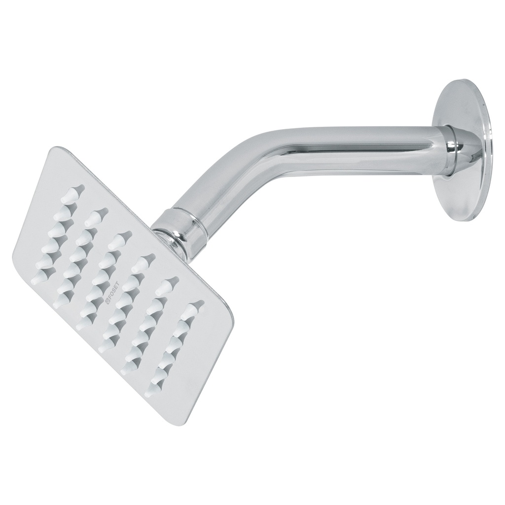 Regadera cuadrada 4', acero inox, con brazo, cromo, Túbig - Pag 483