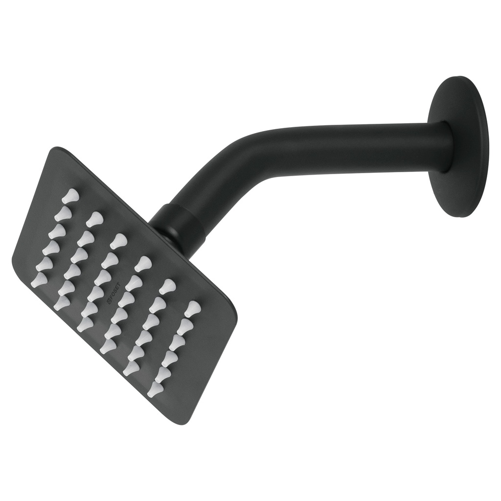 Regadera cuadrada 4', acero inox, con brazo, negro, Túbig - Pag 483