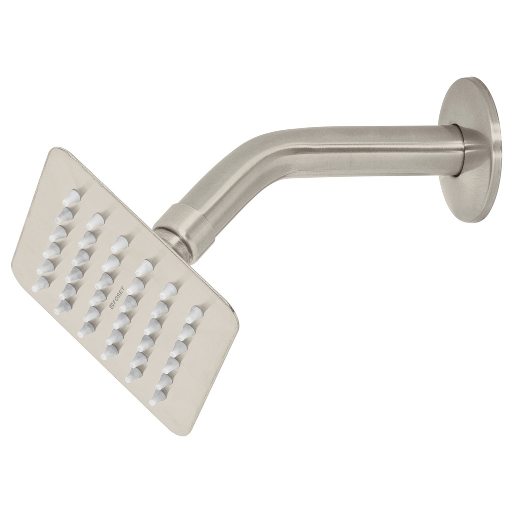 Regadera cuadrada 4', acero inox, con brazo, satín, Túbig - Pag 483