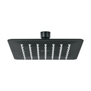 Regadera cuadrada 6', acero inox, sin brazo, negro, Túbig