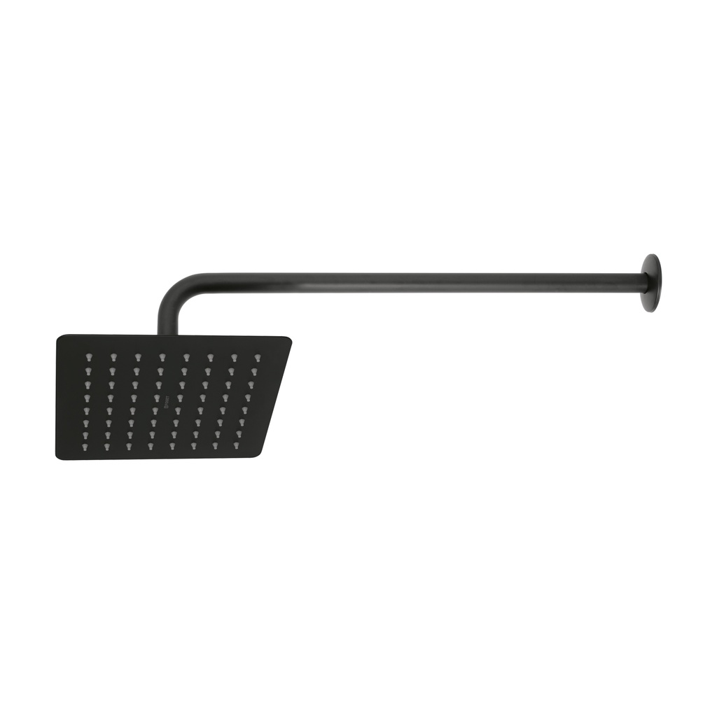 Regadera cuadrada 8', acero inox, con brazo, negro, Túbig - Pag 483