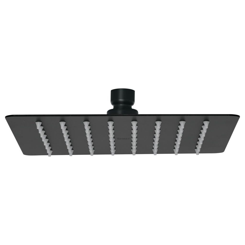 Regadera cuadrada 8', acero inox, sin brazo, negro, Túbig - Pag 483