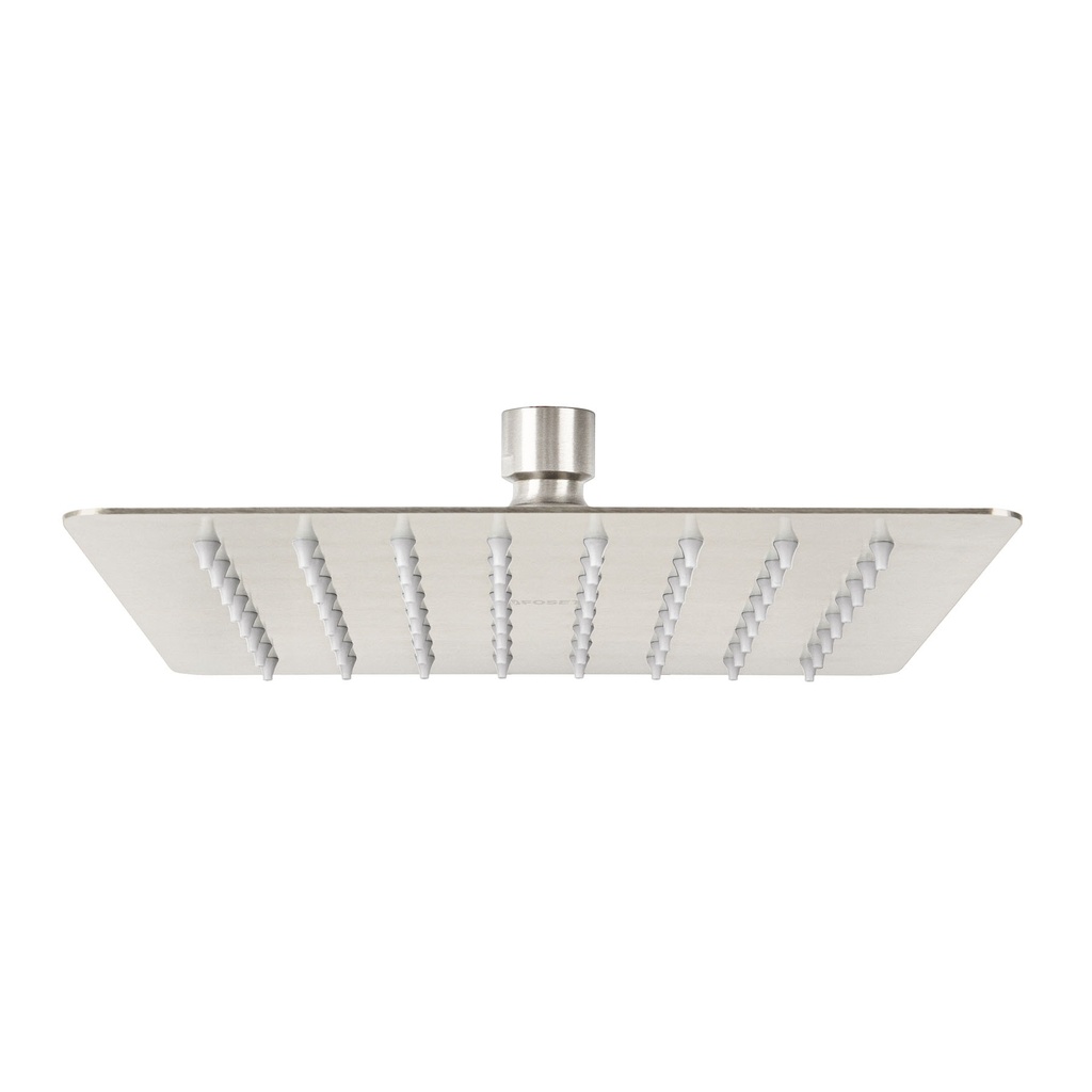 Regadera cuadrada 8', acero inox, sin brazo, satín, Túbig