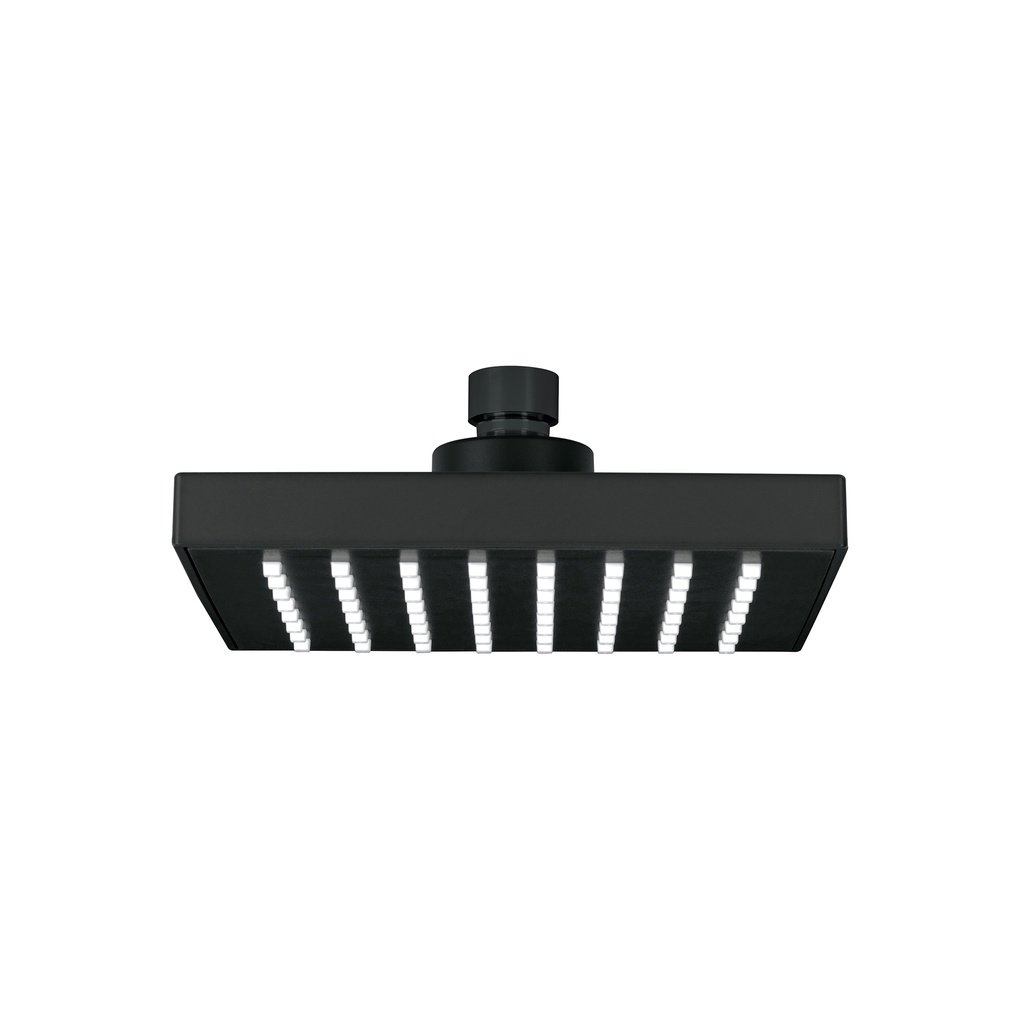 Regadera cuadrada ABS 6' acabado negro mate sin brazo, Foset