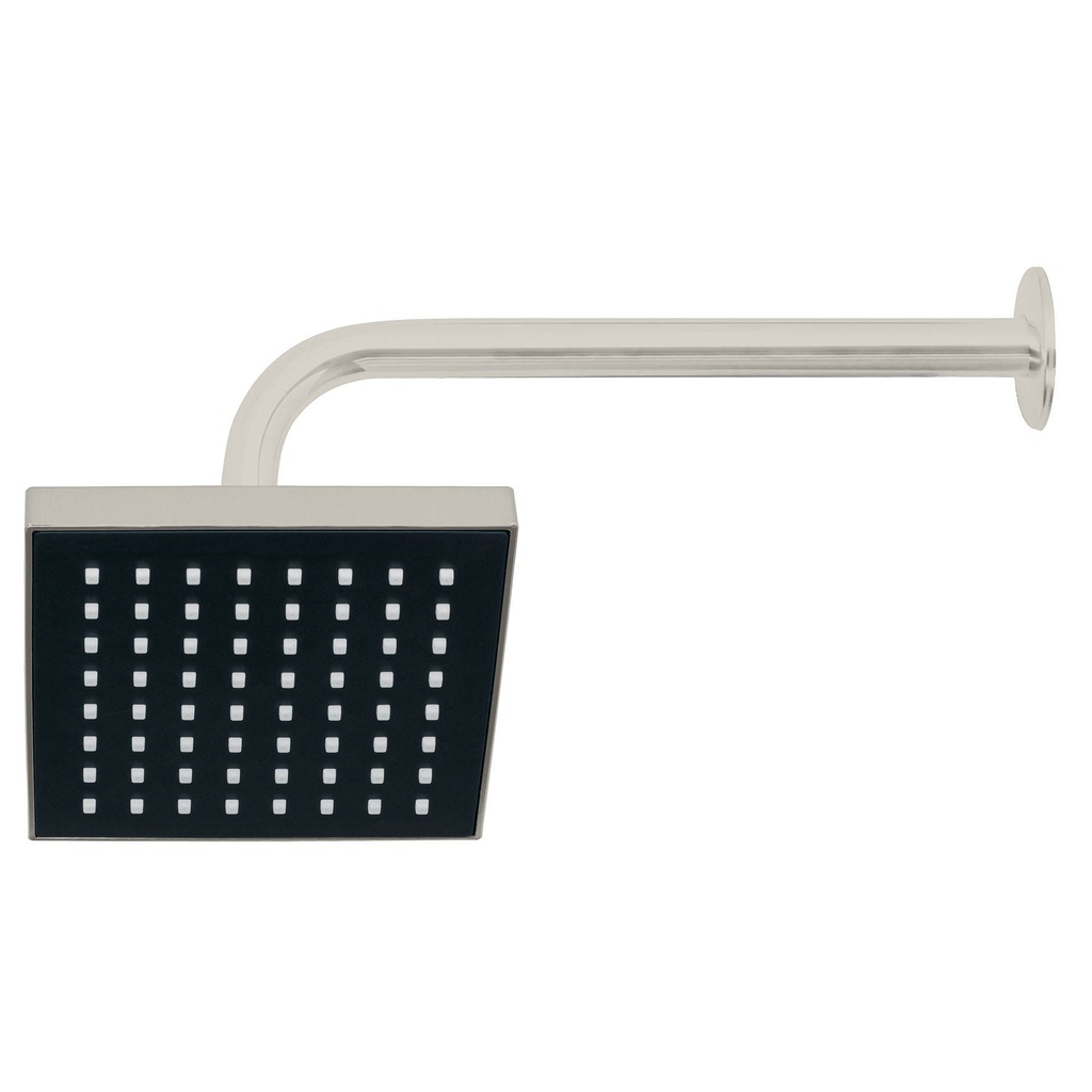 Regadera cuadrada ABS 6' acabado satín con brazo, Foset - Pag 478