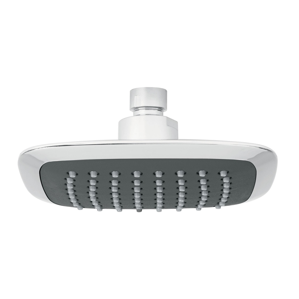 Regadera cuadrada plato ancho 6' gris-cromo, sin brazo, Aero