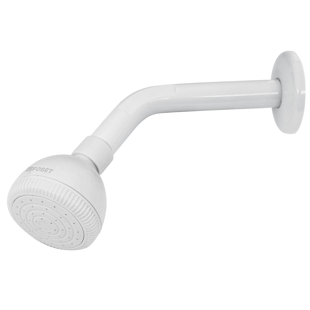 [T49269] Regadera plástica redonda 2-1/2' blanca, Foset Basic