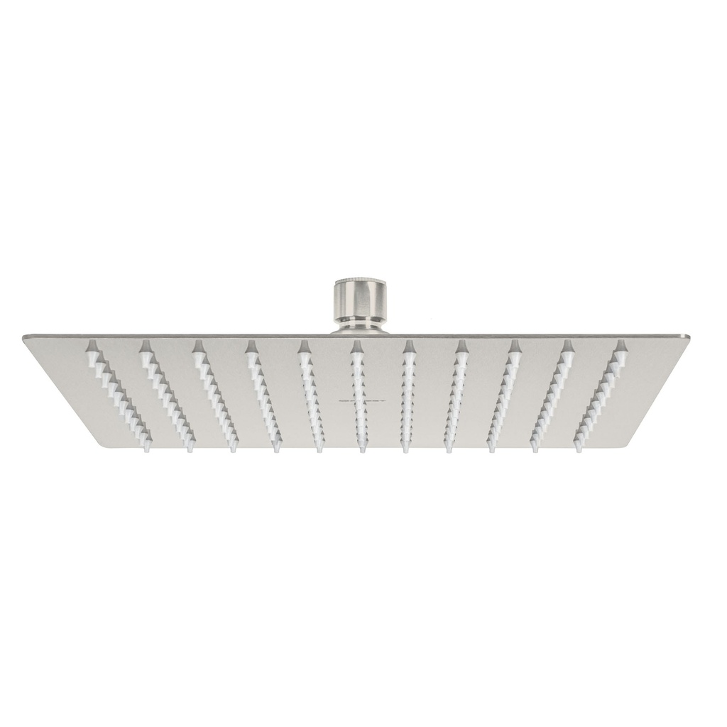 Regadera satín 10' plato cuadrado delgado sin brazo, Riviera - Pag 493