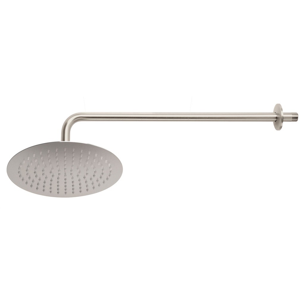 Regadera satín 10' plato redondo delgado con brazo, Riviera - Pag 493