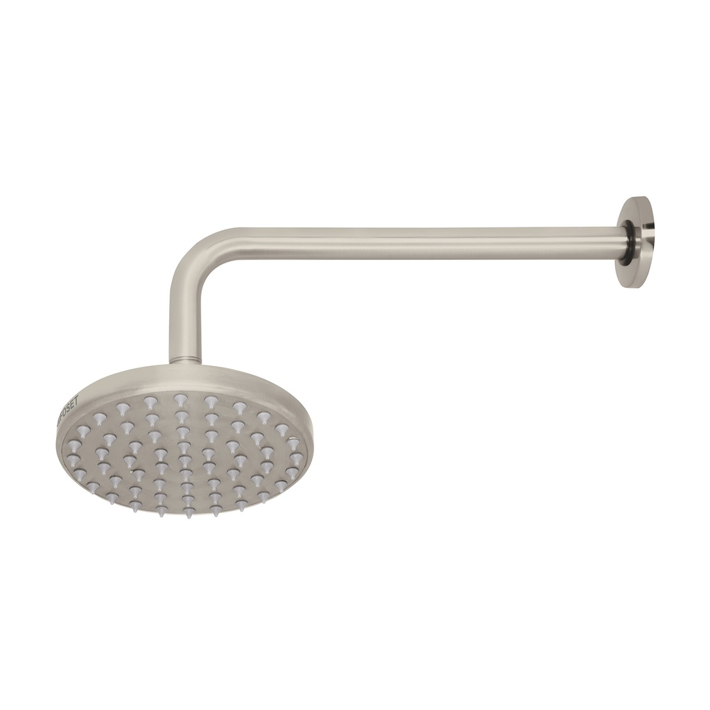 Regadera satín 6' plato redondo, con brazo, Foset Element