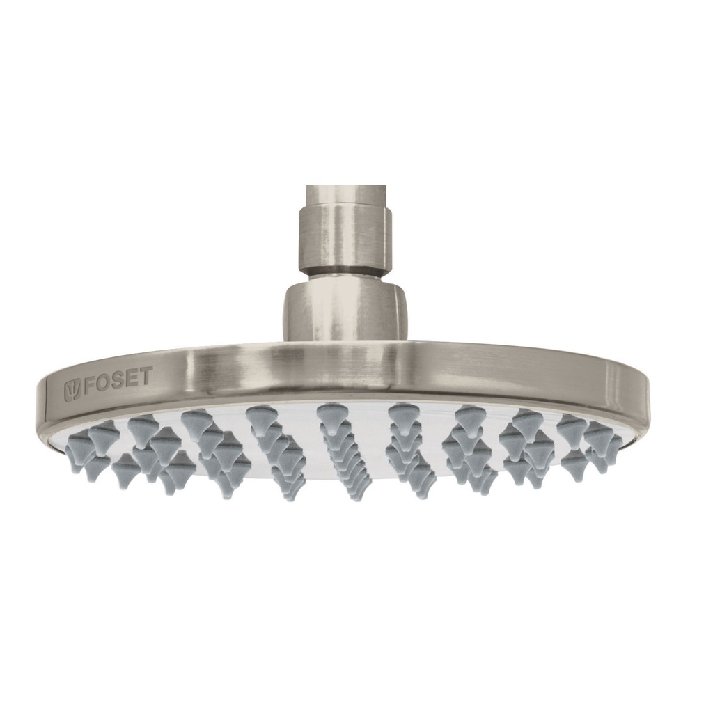Regadera satín 6' plato redondo, sin brazo, Foset Element - Pag 489