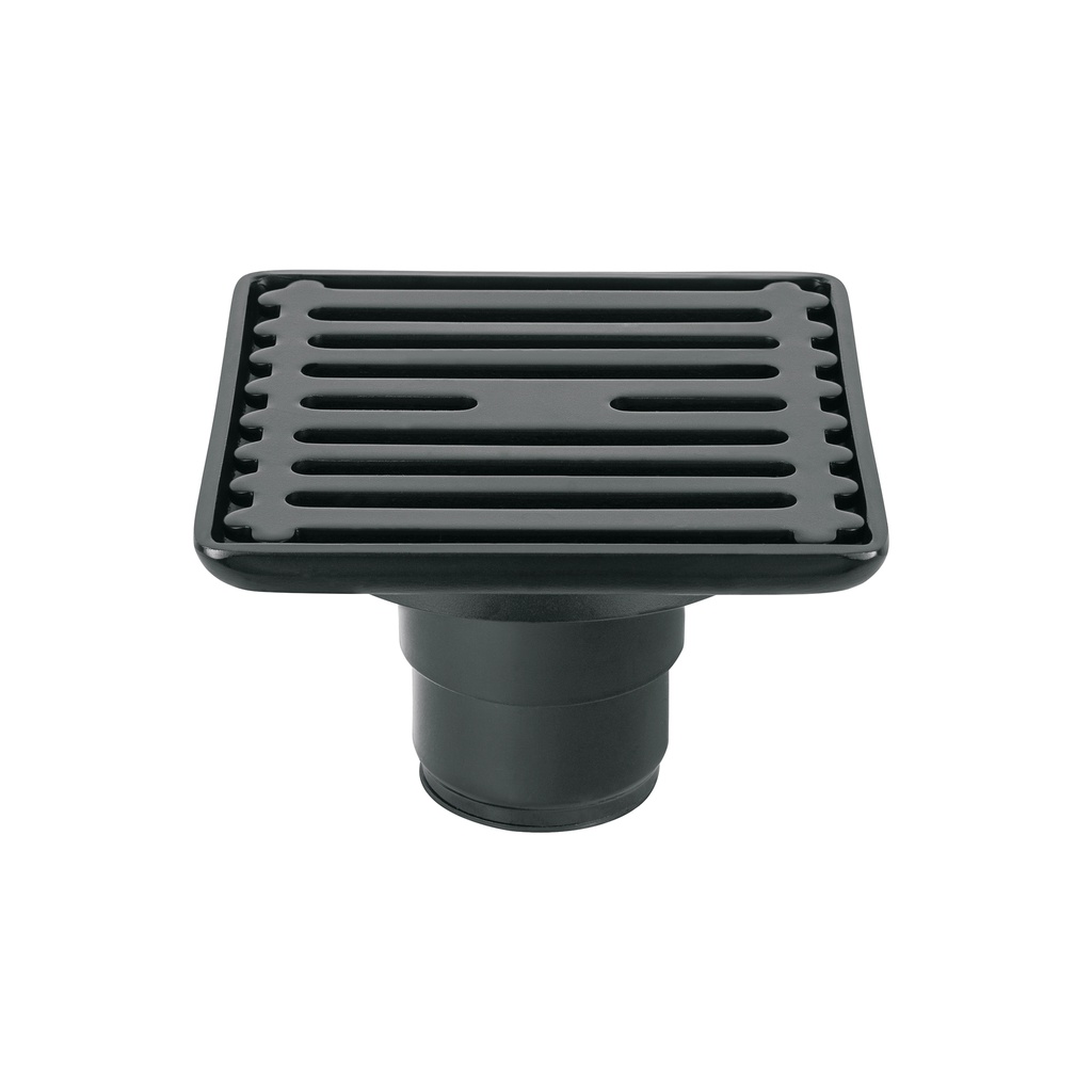 Resumidero cuadrado 4'x 4', acero inoxidable, negro, Aqua