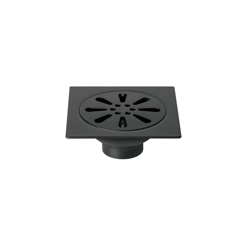 Resumidero cuadrado 4'x 4', acero inoxidable, negro, gota