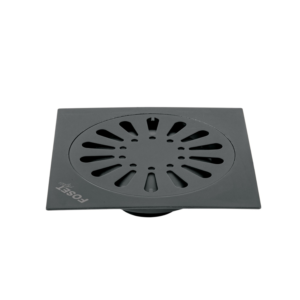 Resumidero cuadrado 6'x 6', acero inoxidable, negro, gota