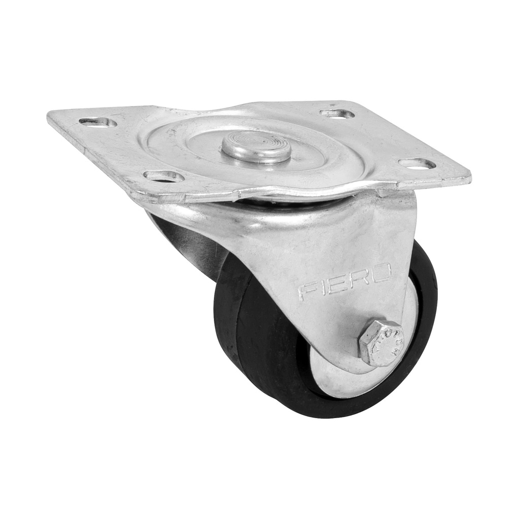 [T48608] Rodaja hule 2-1/2', placa giratoria con balero, carga 80 kg