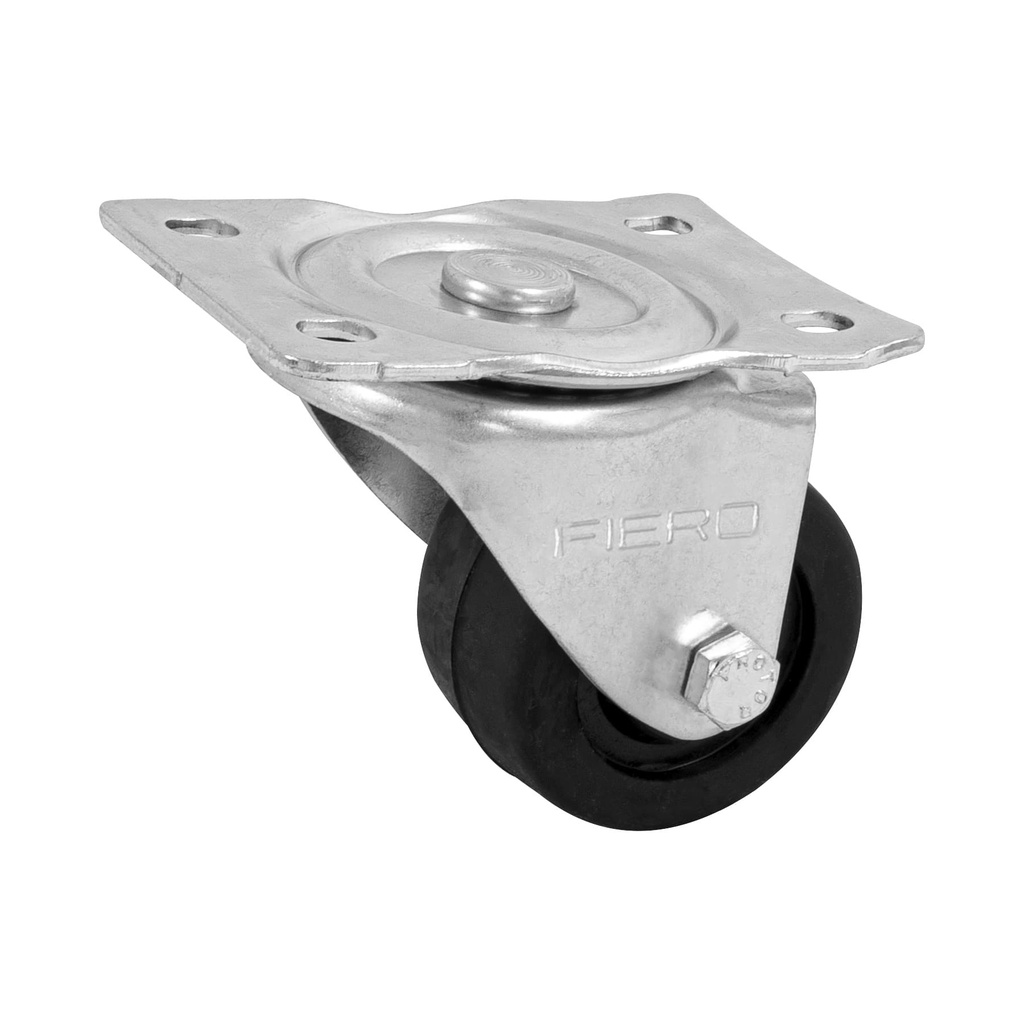 [T48607] Rodaja hule 2-1/2', placa giratoria con buje, carga 60 kg