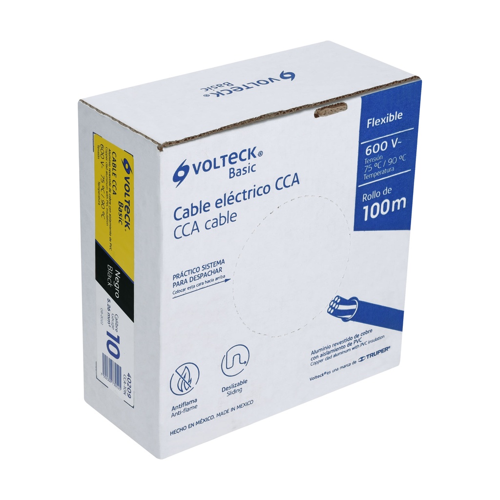 Rollo de 100 metros de cable THW CCA 10 AWG negro, Basic - Pag 412