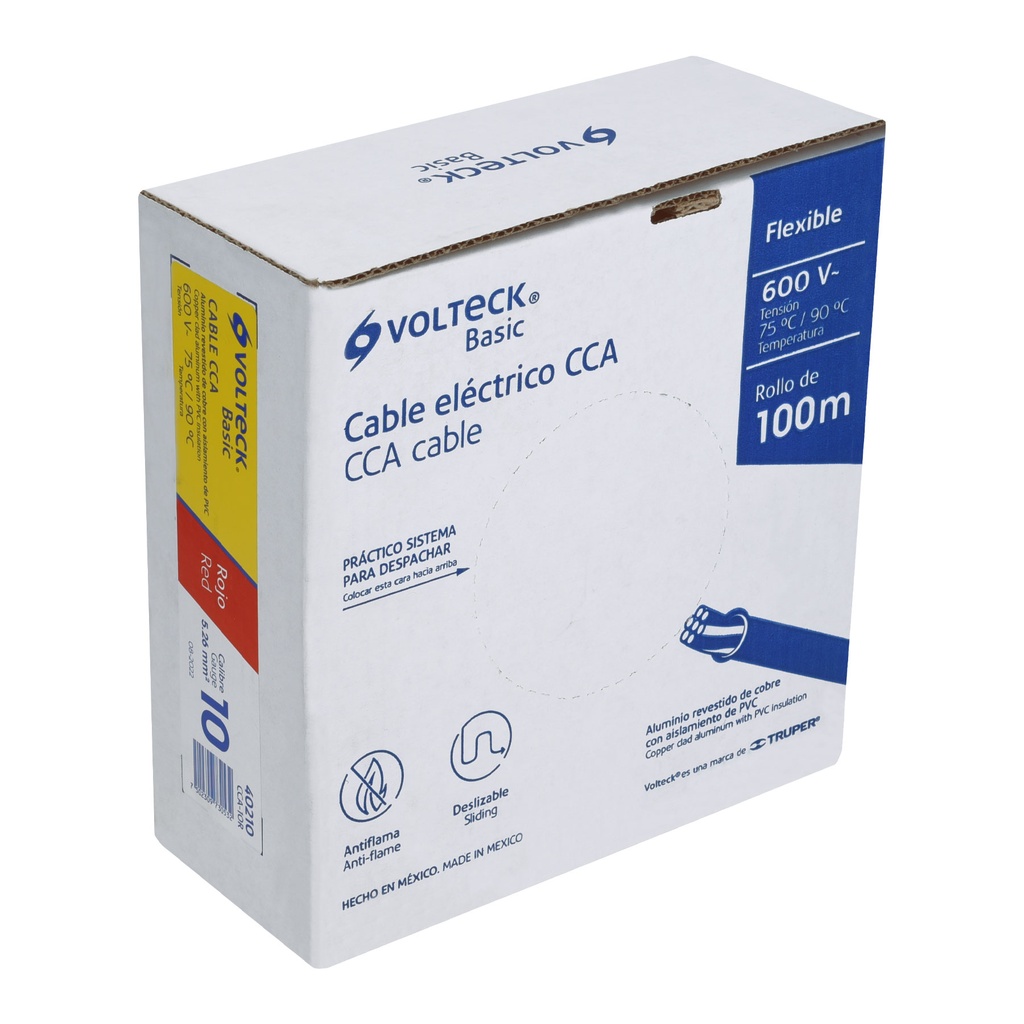 Rollo de 100 metros de cable THW CCA 10 AWG rojo, Basic - Pag 412