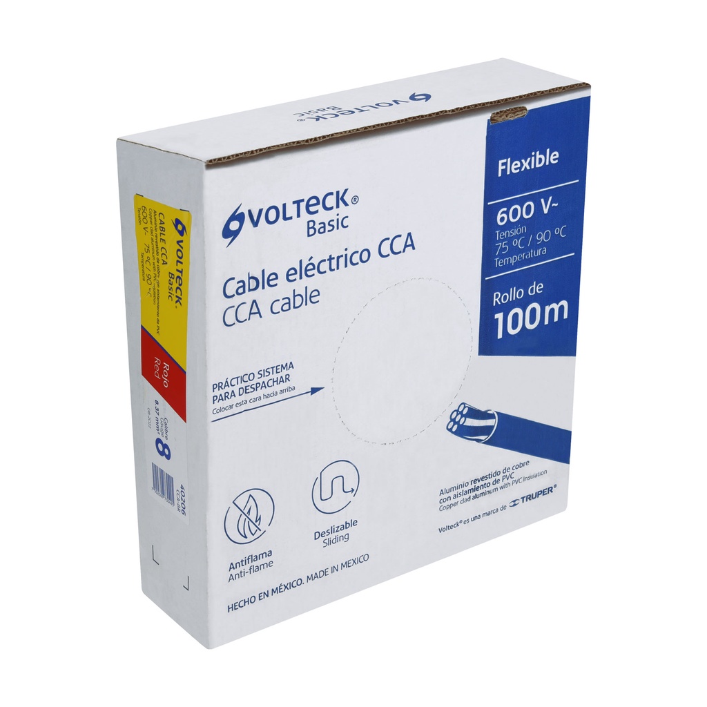 Rollo de 100 metros de cable THW CCA 8 AWG rojo, Basic - Pag 412