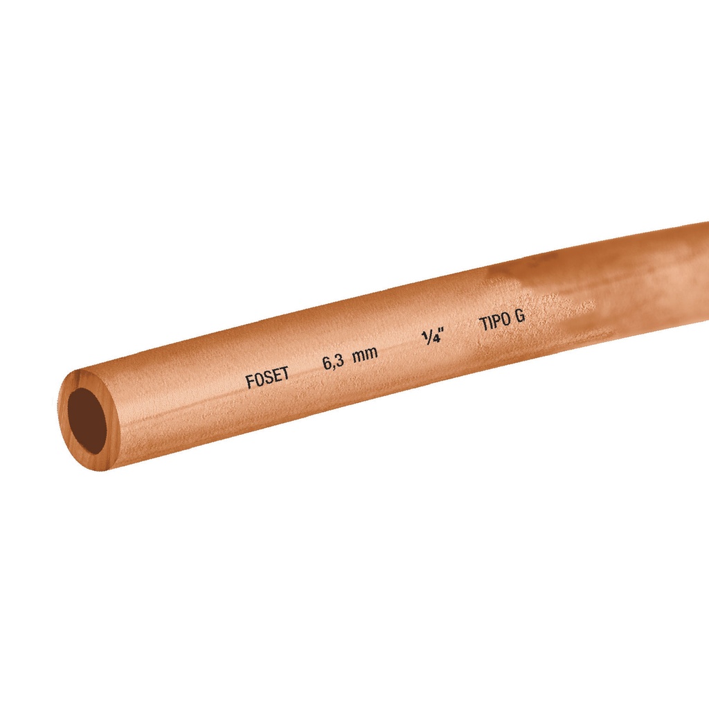 [T48155] Rollo de 15 m de tubo flexible de cobre de 1/4', Foset