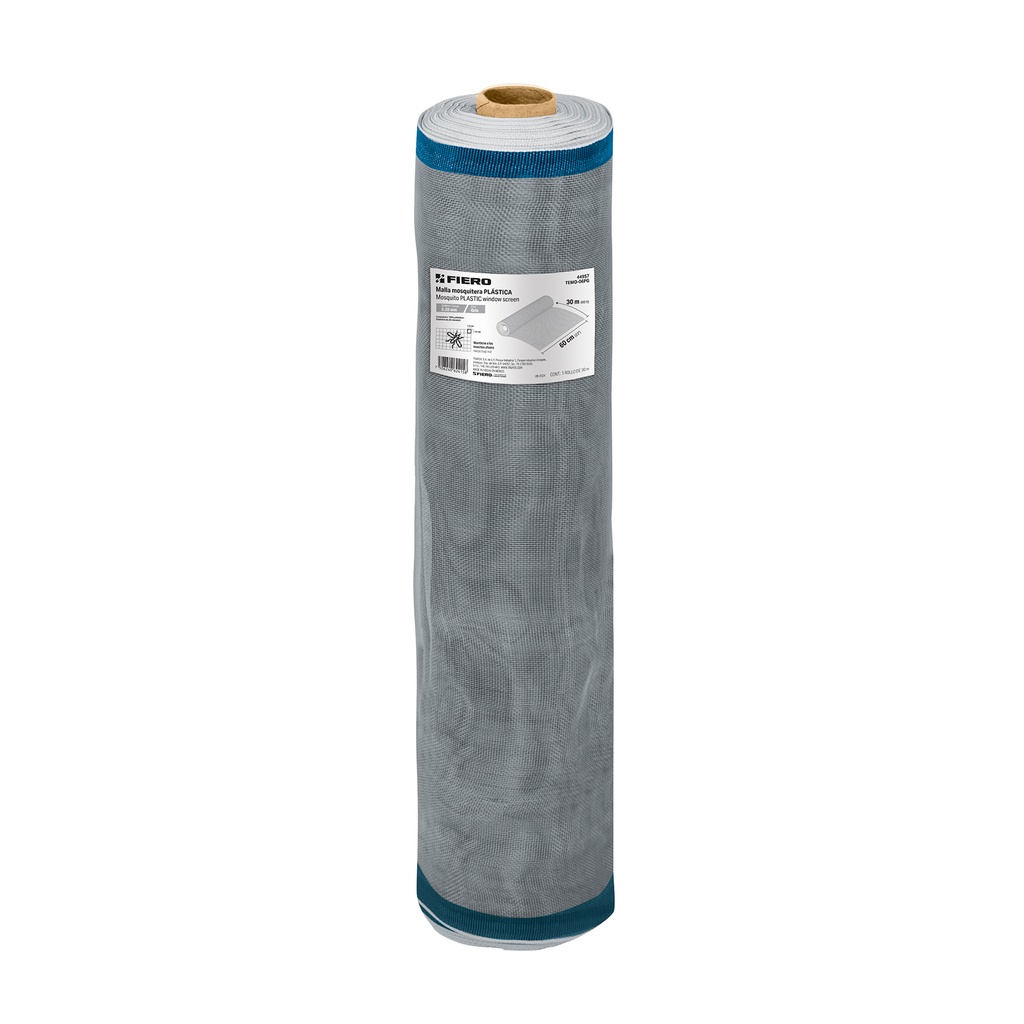 [T44957] Rollo de 30 m x 0.6 m de malla mosquitera plástica gris