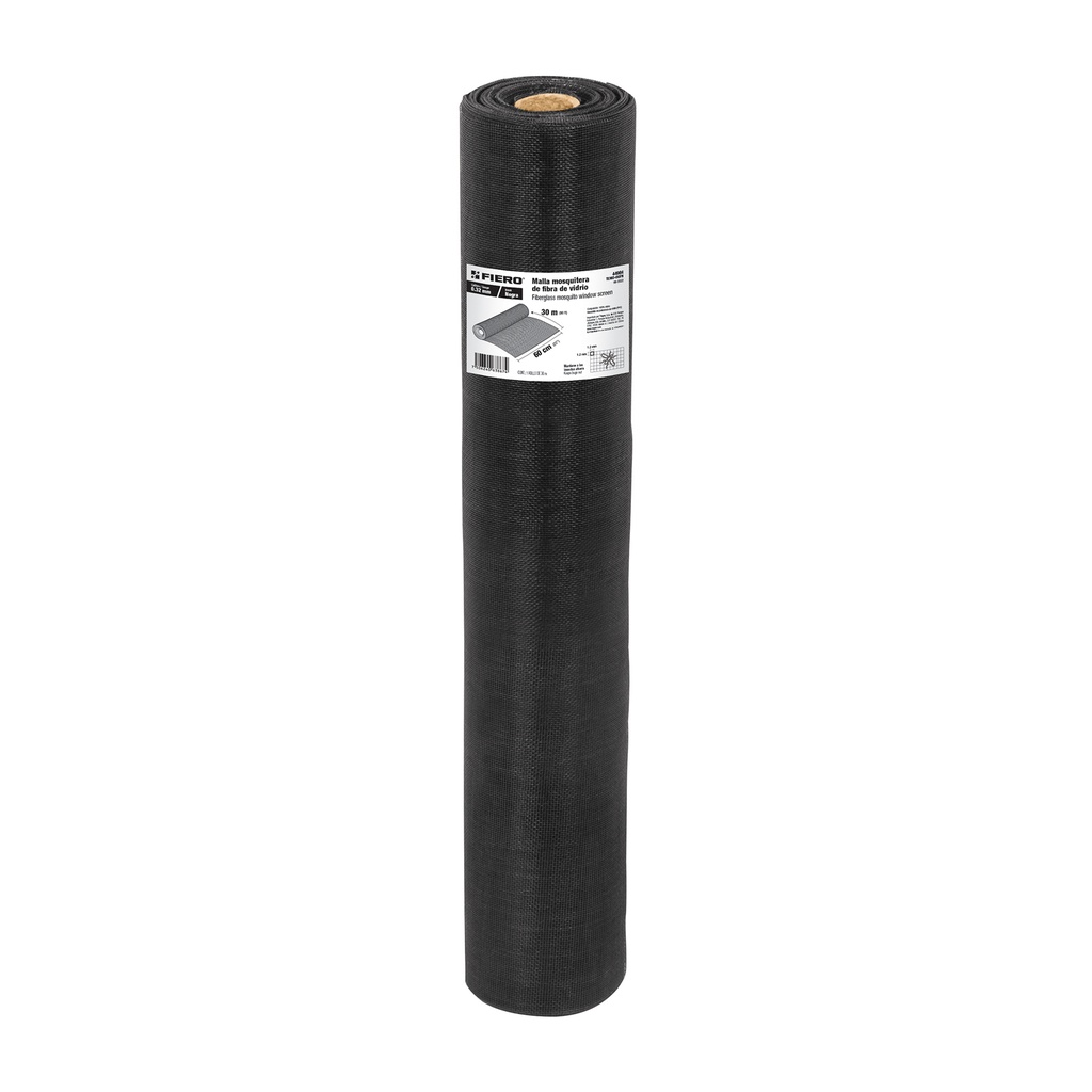 Rollo de 30 m x 0.6 m malla mosquitera fibra de vidrio negra