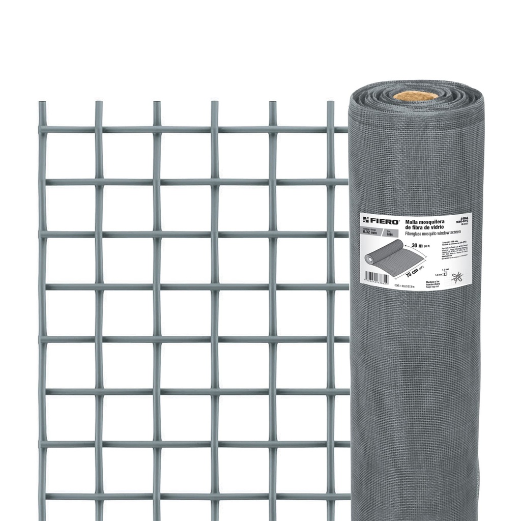 Rollo de 30 m x 0.75 m malla mosquitera fibra de vidrio gris - Pag 559