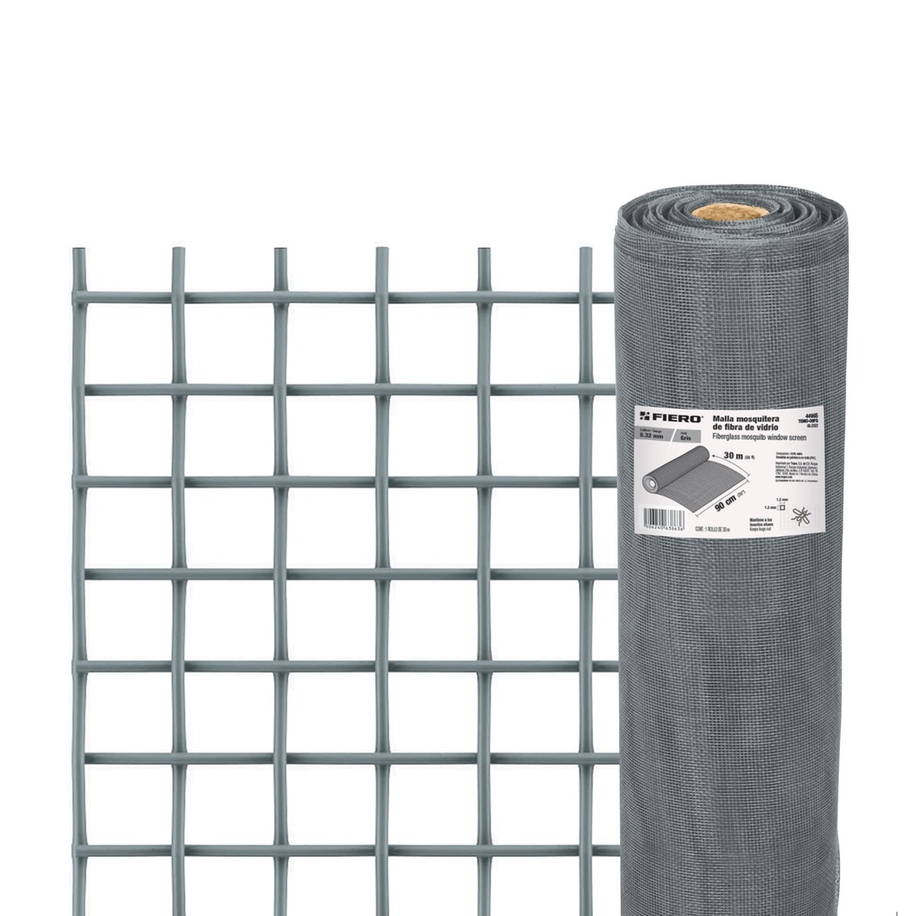 Rollo de 30 m x 0.9 m malla mosquitera fibra de vidrio gris - Pag 559