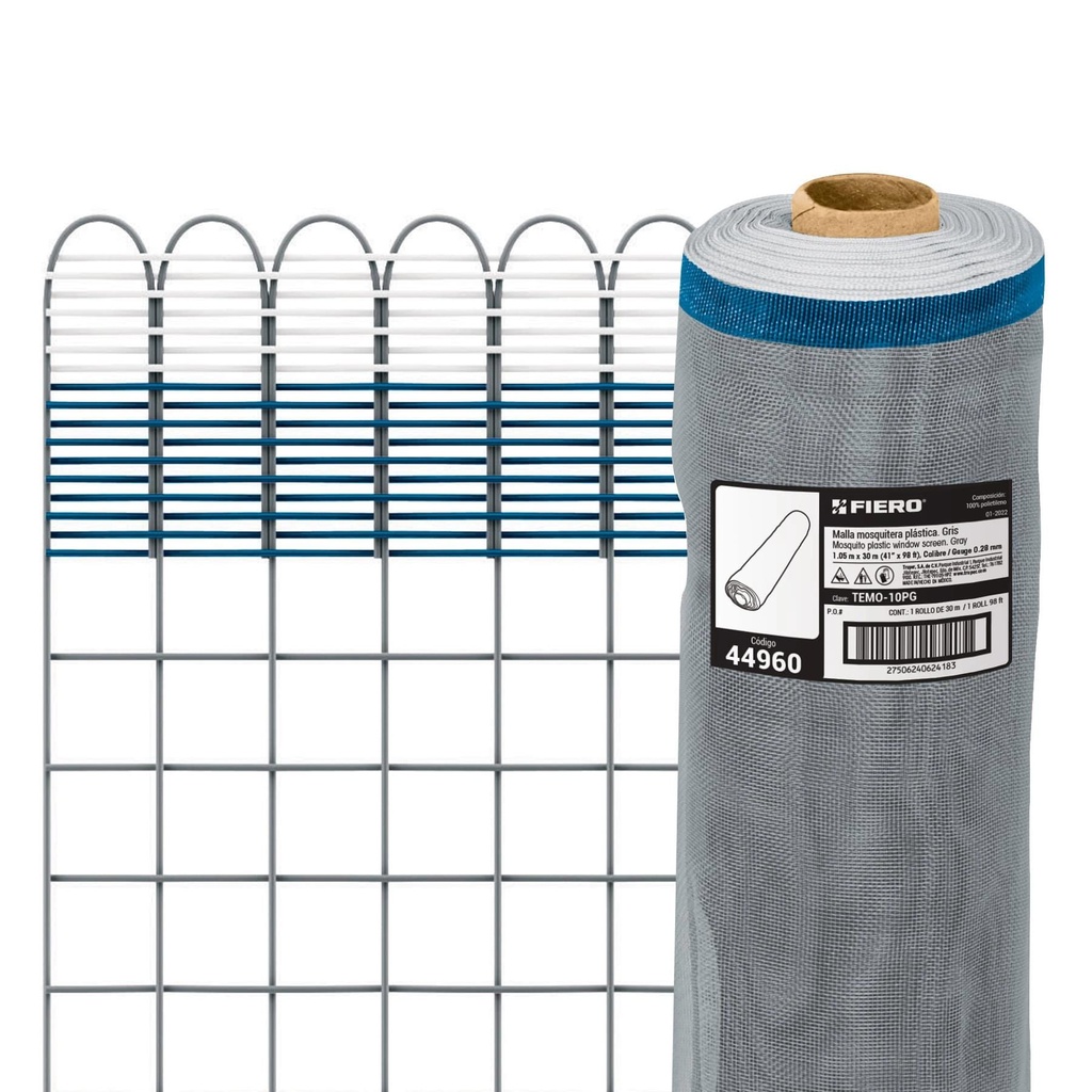 Rollo de 30 m x 1.05 m de malla mosquitera plástica gris - Pag 746