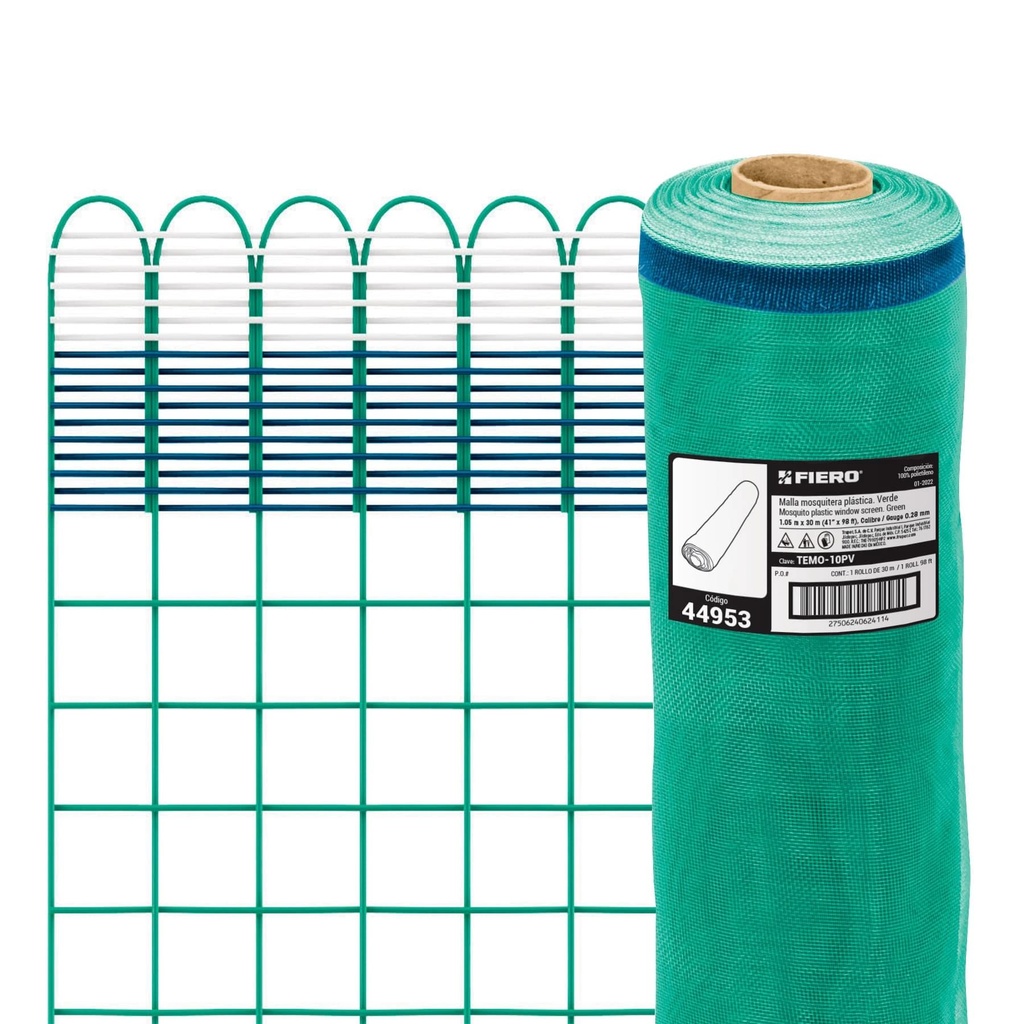 Rollo de 30 m x 1.05 m de malla mosquitera plástica verde - Pag 746