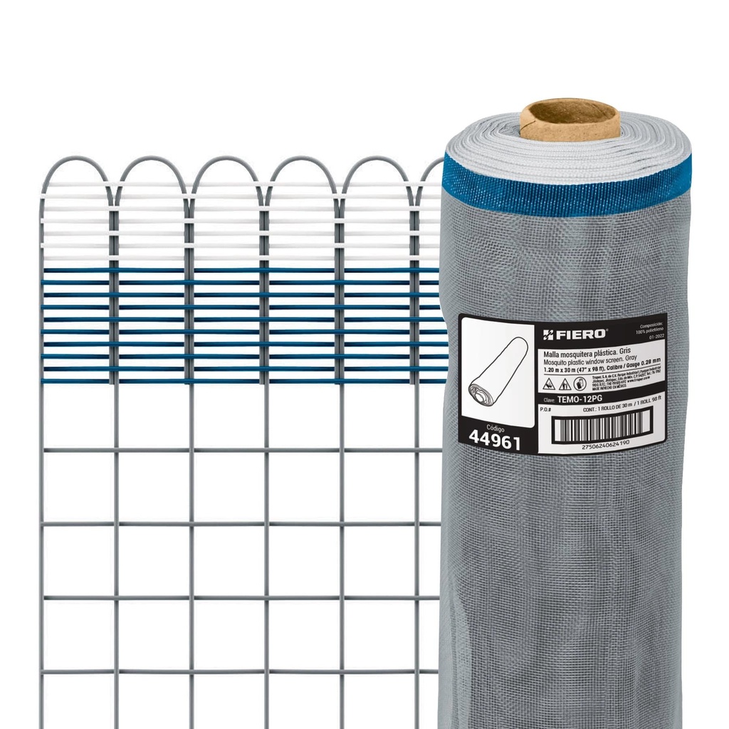 Rollo de 30 m x 1.2 m de malla mosquitera plástica gris - Pag 746