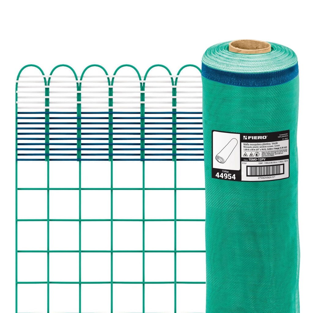 Rollo de 30 m x 1.2 m de malla mosquitera plástica verde - Pag 746