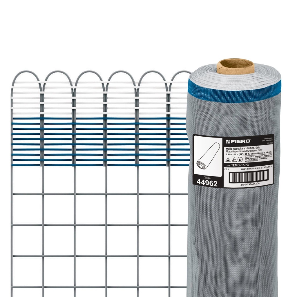 Rollo de 30 m x 1.5 m de malla mosquitera plástica gris - Pag 746